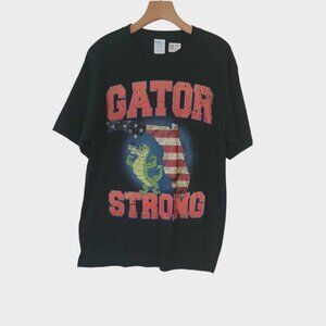 Florida Gators Gator Strong T-Shirt American Flag Florida Map Gator Large NEW